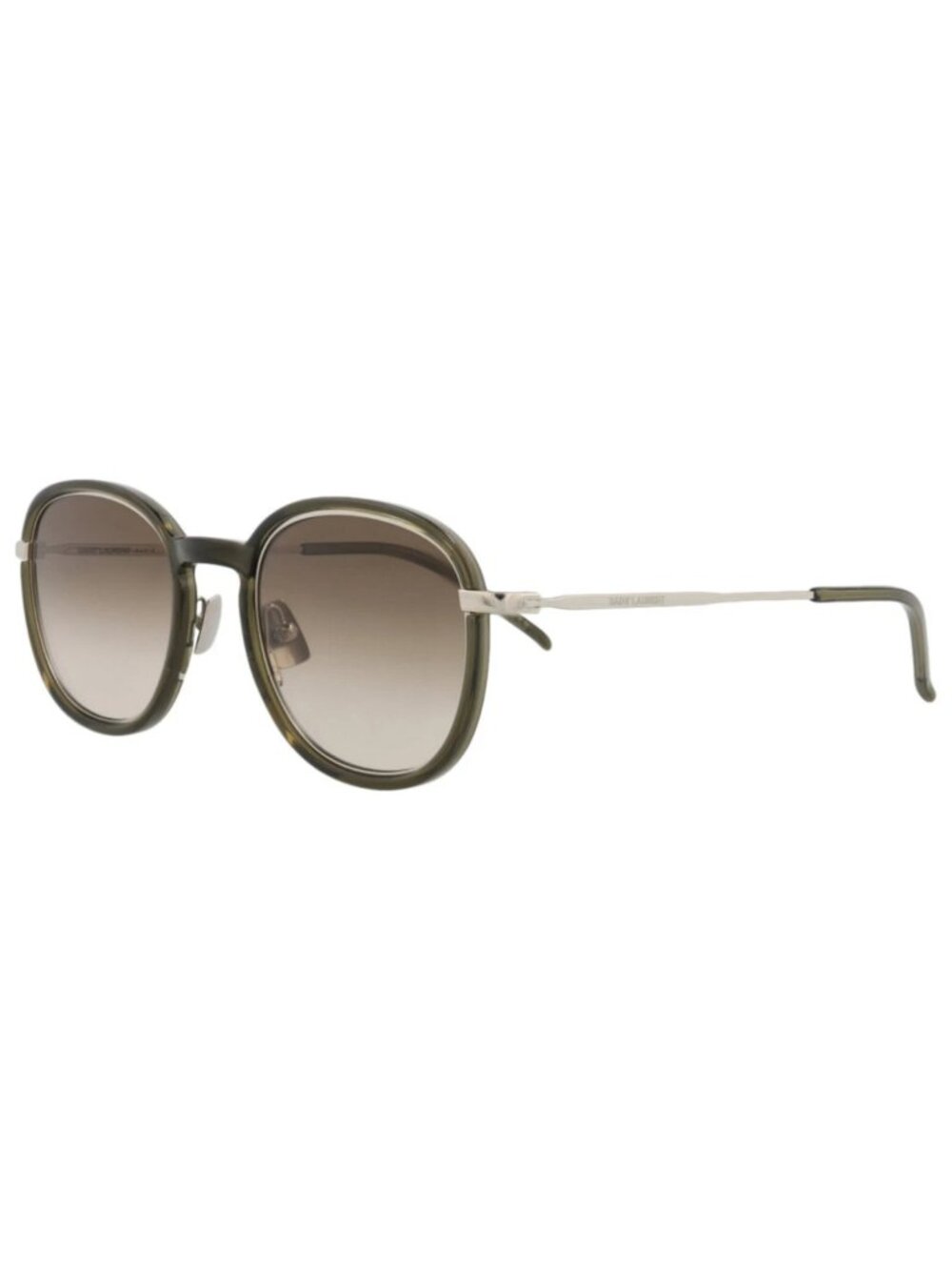 New Saint Laurent Women's Sunglasses Round Oval Injection Frame Unisex Green